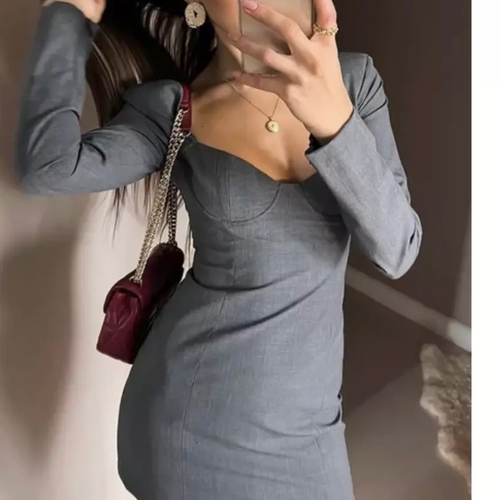 Zara large gray mini dress - Picture 4 of 4
